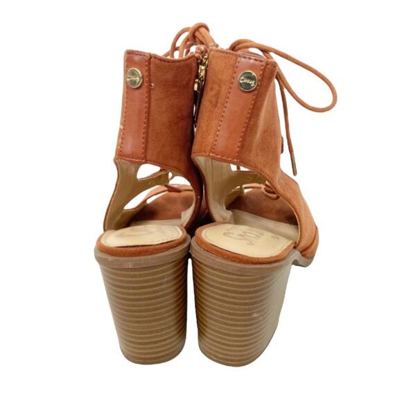 Circus by Sam Edelman Cognac Brown Kiera Strappy Lace Up Heels Sz 8.5 - Picture 5 of 8